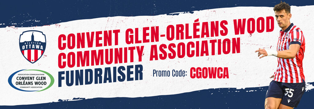 Graphic that reads: Convent Glen-Orléans Wood Community Association Fundraiser Promo Code: CGOWCA